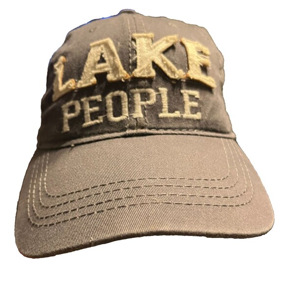 We People Pavilion Lake People Gray Distressed Baseball Hat Cap Adjustable OSFM - Picture 1 of 11